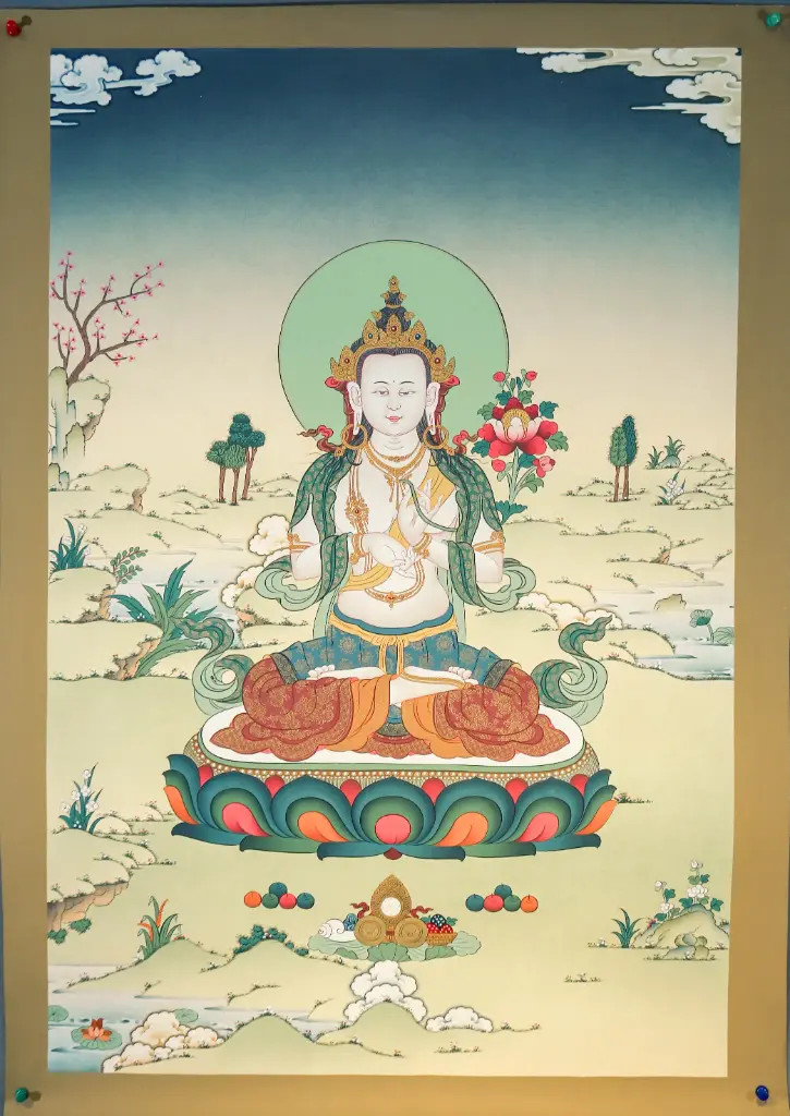 Padmapani Chenrezig Thangka – Karma Gadri Style