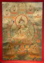 Green Tara Thangka – Five Dhyani Assembly
