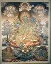 Green Tara Night Scene Thangka – Trinity of Wisdom & Power