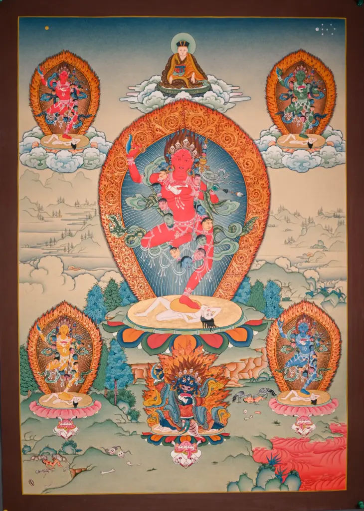 Vajravarahi Thangka – Kagyu Dakini Assembly