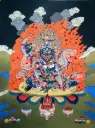Bernakchen Mahakala Appliqué Thangka – Hand-Stitched Silk Art