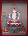 Four-Armed Chenrezig Thangka – Lords of the Three Families 