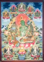 Green Tara Thangka – Five Dhyani Assembly