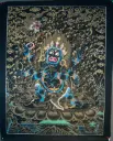 Six-Arm Mahakala Thangka – Black Gold Nagthang Style