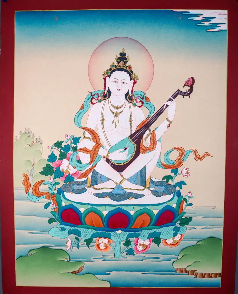 Saraswati Thangka – Karma Gadri Style