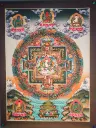 Samantabhadra Thangka – Palace Mandala with Five Buddhas