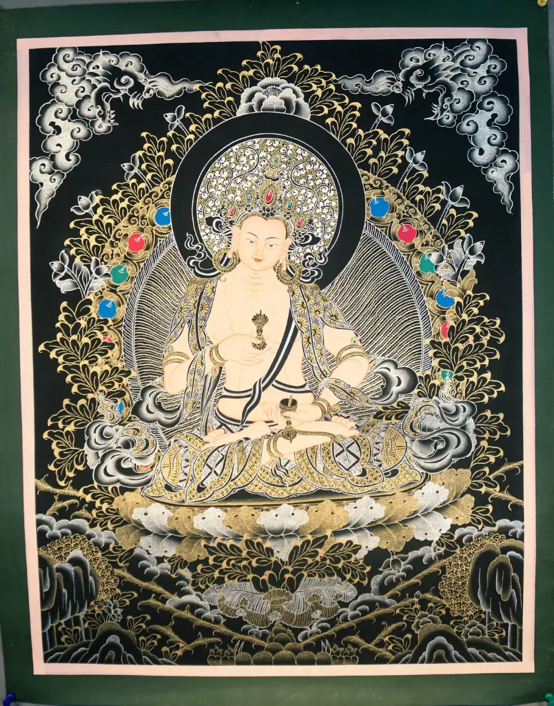 Vajrasattva Thangka – Nagthang Gold & Silver – Ultimate Purification