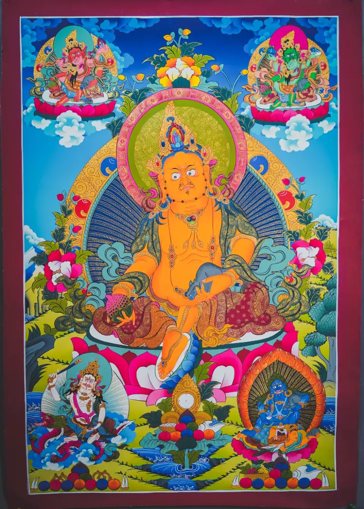 Five Jambhala Thangka – Menri Wealth Assembly