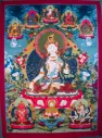 White Tara Thangka – Long Life Trinity & Five Dhyani – Radiant Healing Mandala