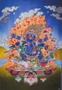 6-Armed Mahakala Thangka – Silk Applique