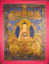 Shakyamuni Buddha Thangka – Blue Dragon Sky – The Awakened Mind