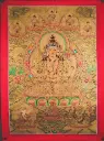 Chenrezig Thangka – 24K Gold Serthang – The Heart of Awakened Compassion